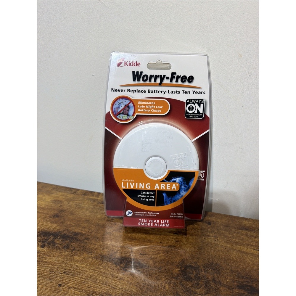 Kidde Worry-Free Smoke Alarm Model P3010L 10yr Lithium Battery New Sealed Liv Rm